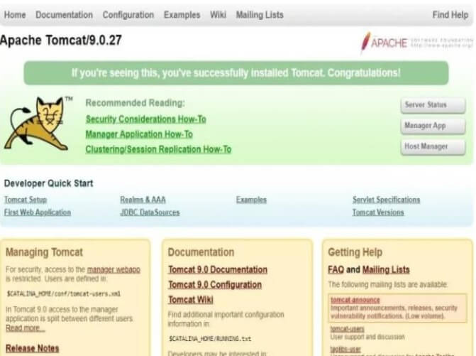 اتمام نصب وب سرور Apache Tomcat و نمایش صفحه پیش فرض در مرورگر